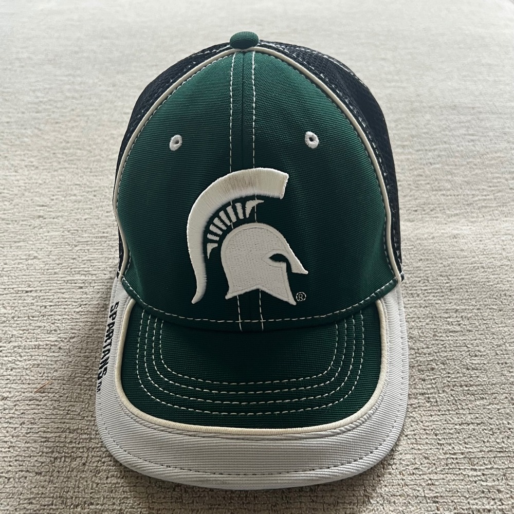 Michigan State Spartans Hat OC Headwear Proflex Mesh Back Green Black Cap MSU